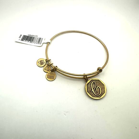 Alex + Ani Gold Initial C Bangle Bracelet NWT Costume Jewelry Casual - Picture 4 of 7